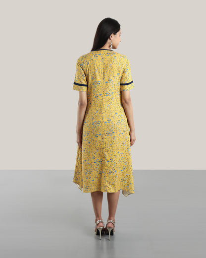 Ditsy Folk Dress (Yellow)