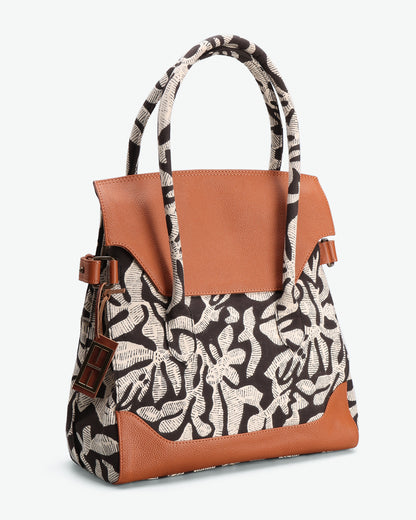 ABSTRACT FLORAL  HAND BAG