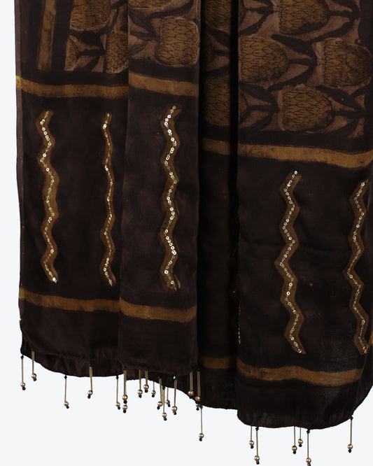 Marigold Honey Dupatta (Teak Brown)