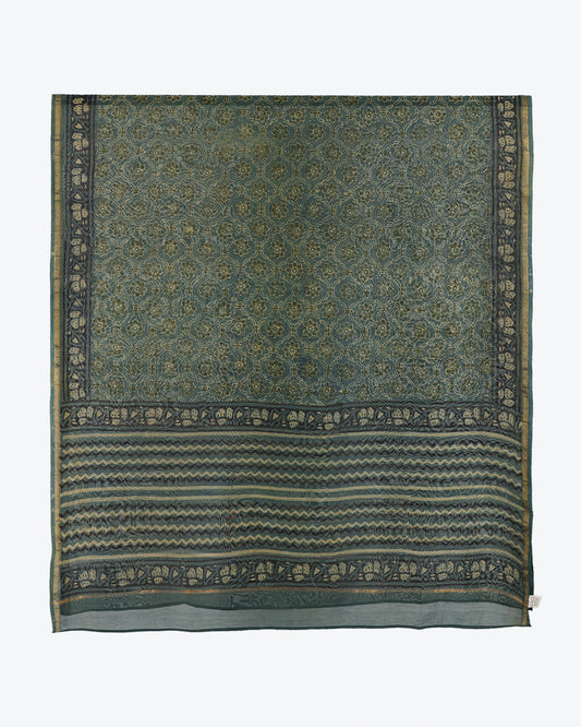 Mughal Floral Dupatta (Teal Blue)