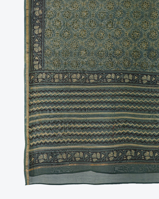 Mughal Floral Dupatta (Teal Blue)