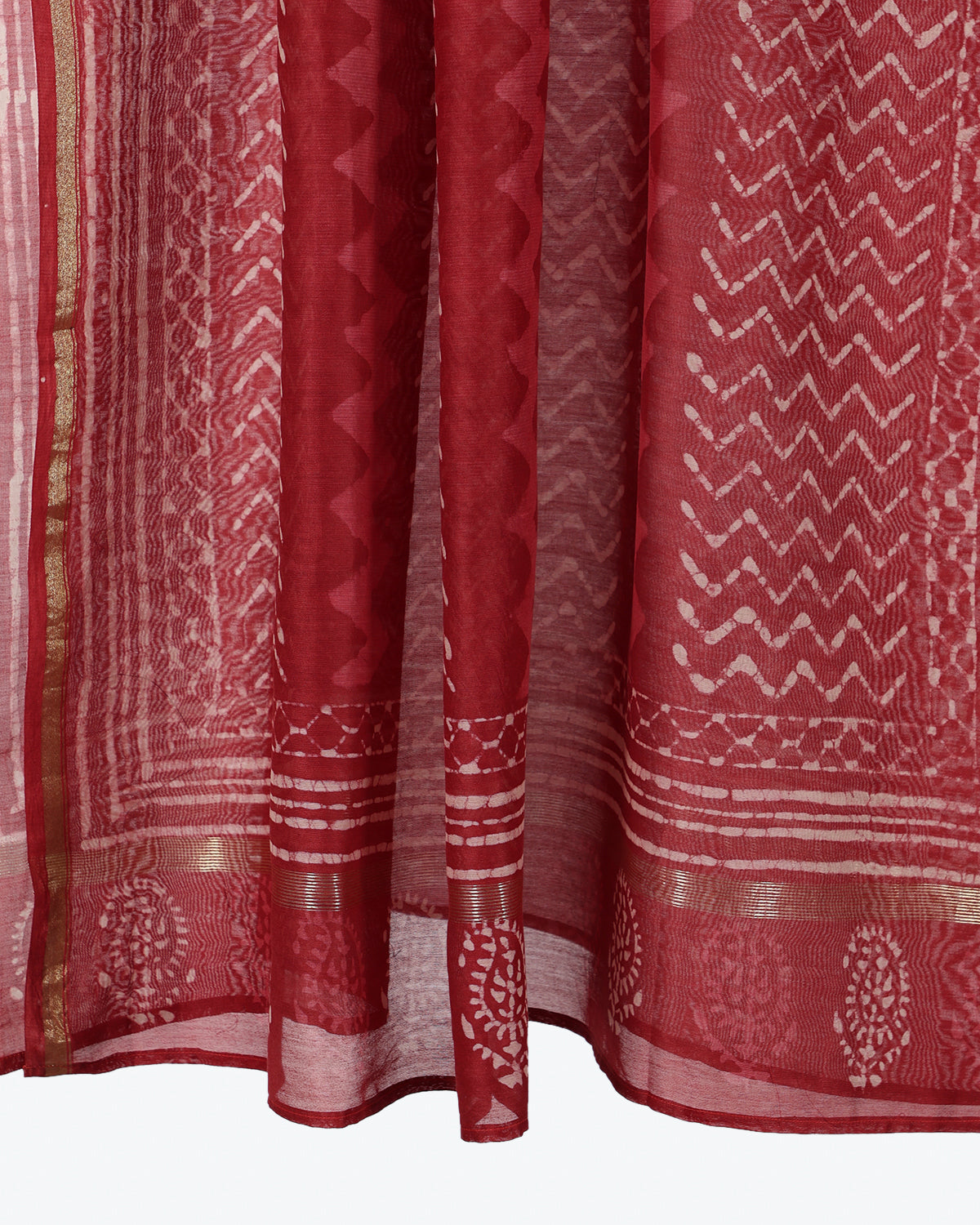 Chevron Pattern Dupatta (Ox-Blood Red)